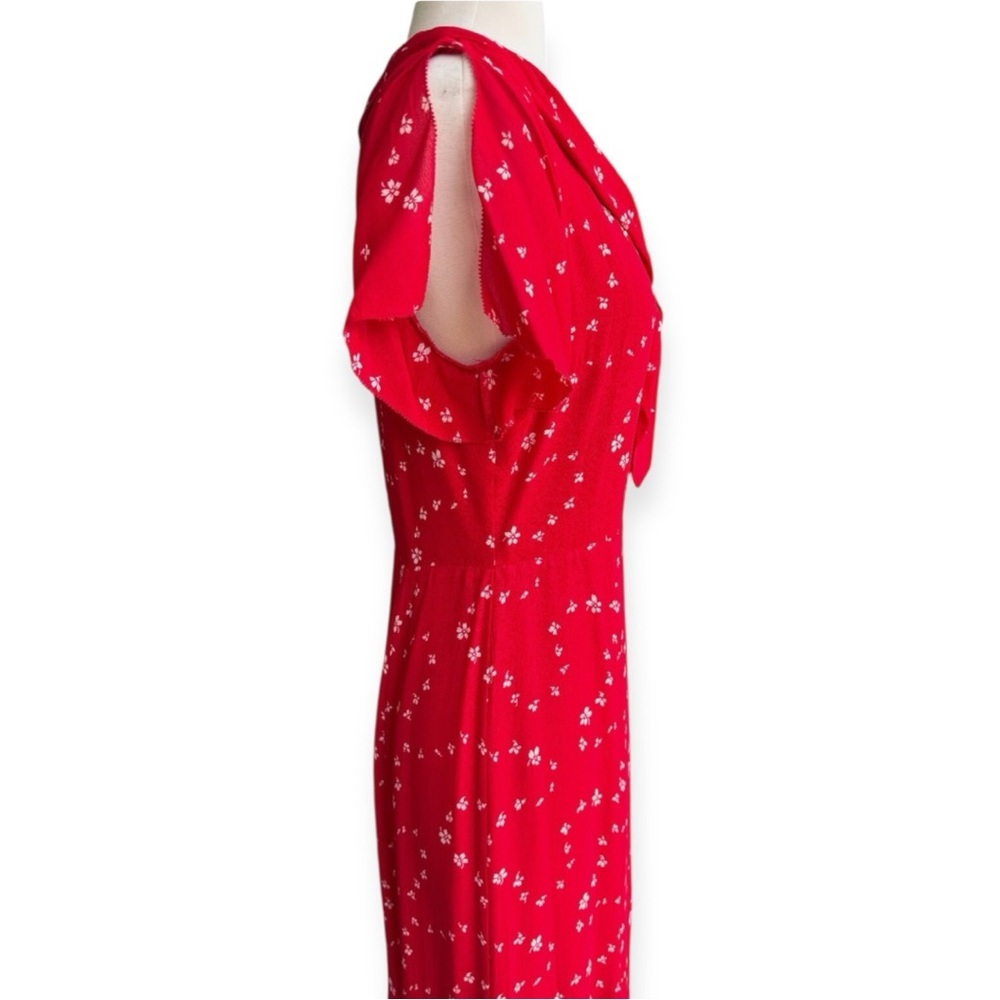 Reformation Red Floral Maxi Dress Size 12 Vintage  inspired - Picture 2 of 6